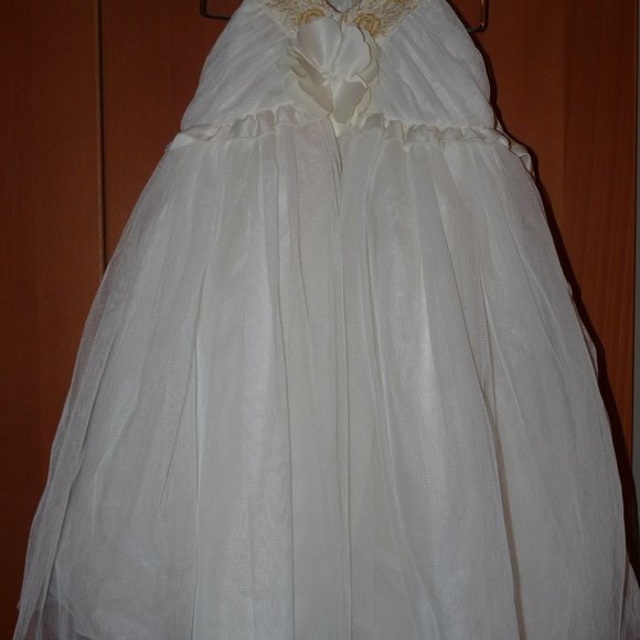 NWT sz 4T cream dress 5 layers of tulle w/ shrug - Picture 4 of 6